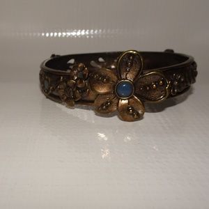 Lucky Brand Bronze Colored Floral Bangle Bracelet